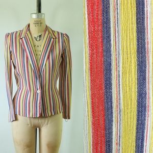 SALE! vintage retro 1970s striped blazer jacket